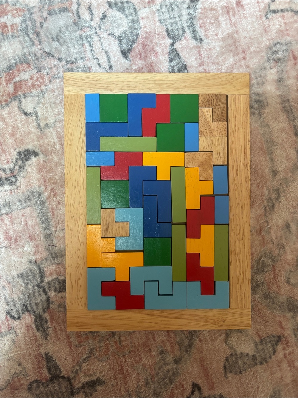 Wooden Puzzle Tray Game – Multicolor Brain Teaser